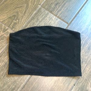 Wild fable shiny black bandeau crop